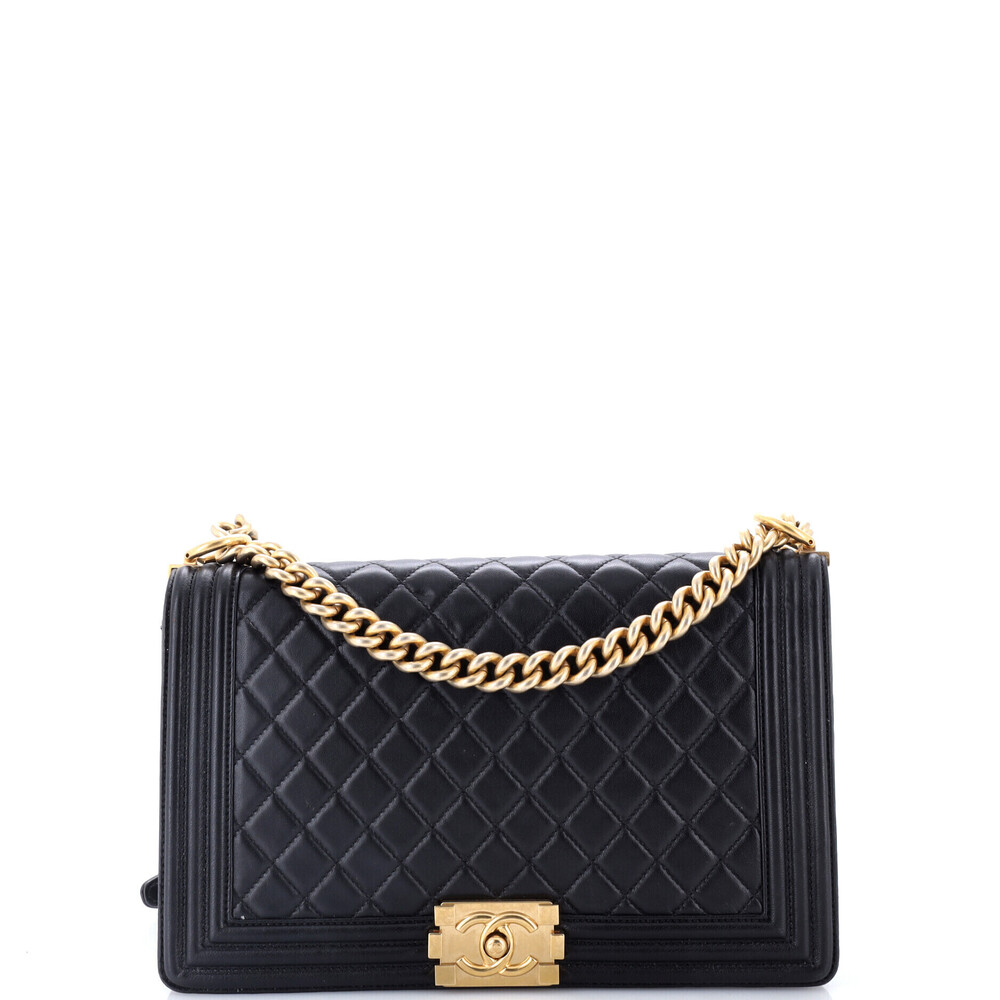 Chanel Old Medium Boy Flap Bag Quilted Lambskin